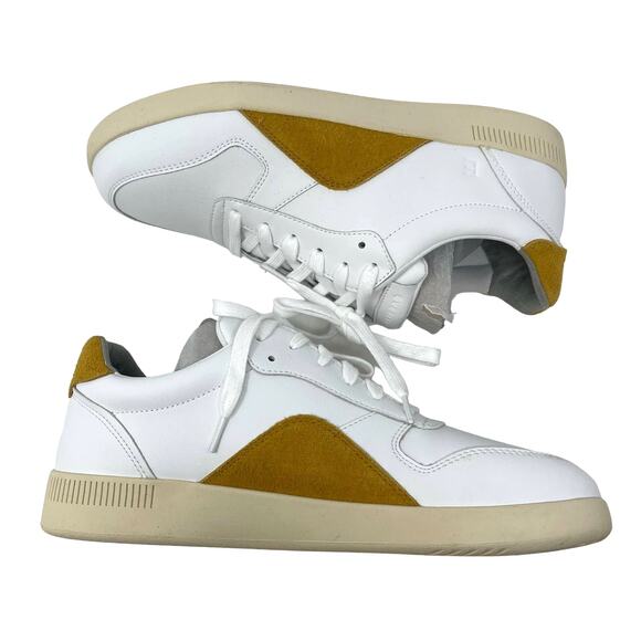 Everlane The ReLeather Court Sneaker White Mustard Women's Size 9 Men's 7 NEW - Picture 8 of 9